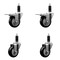 Service Caster 3.5'' Black Poly Swivel 1-1/8'' Expanding Stem Caster Set 2 Total Lock Brakes, 4PK SCC-EXTTL20S3514-PPUB-BLK-2-S-2-118 - alternate 1
